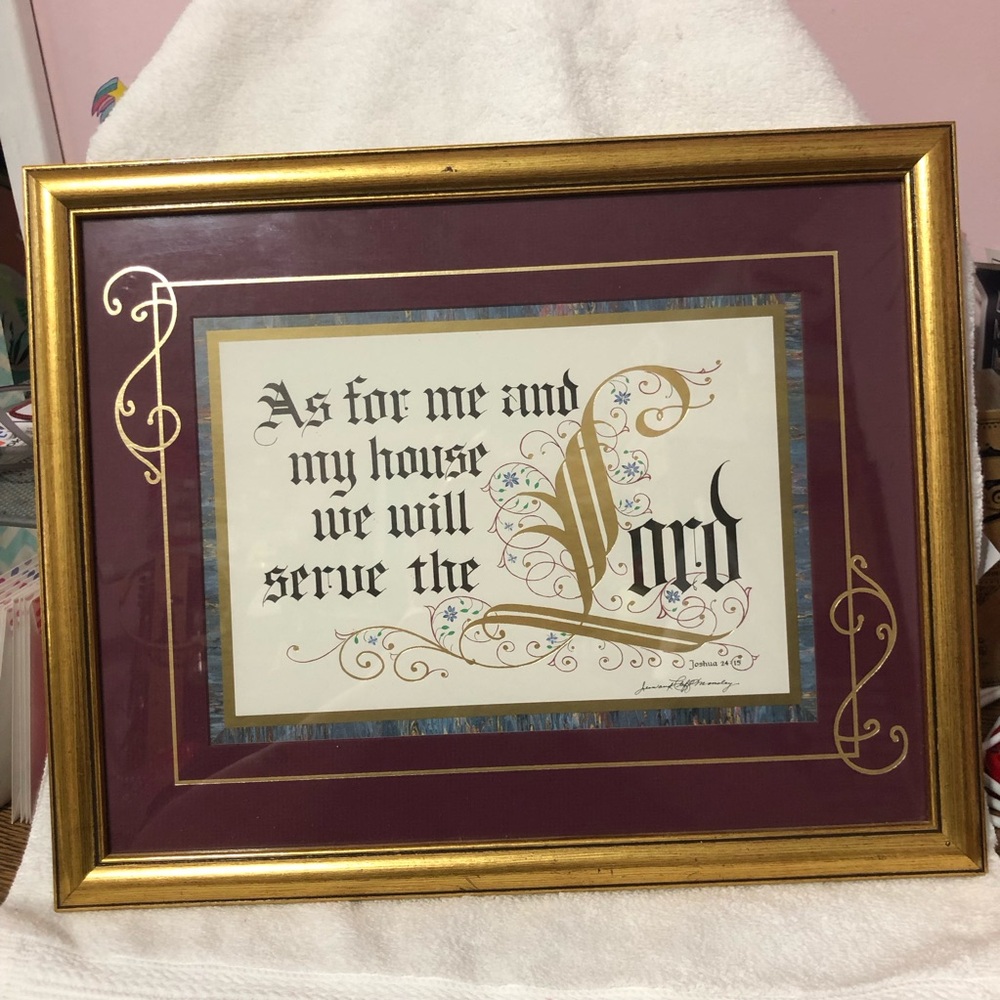 Vintage Home Interiors “As for me and my house, we will serve the Lord” print